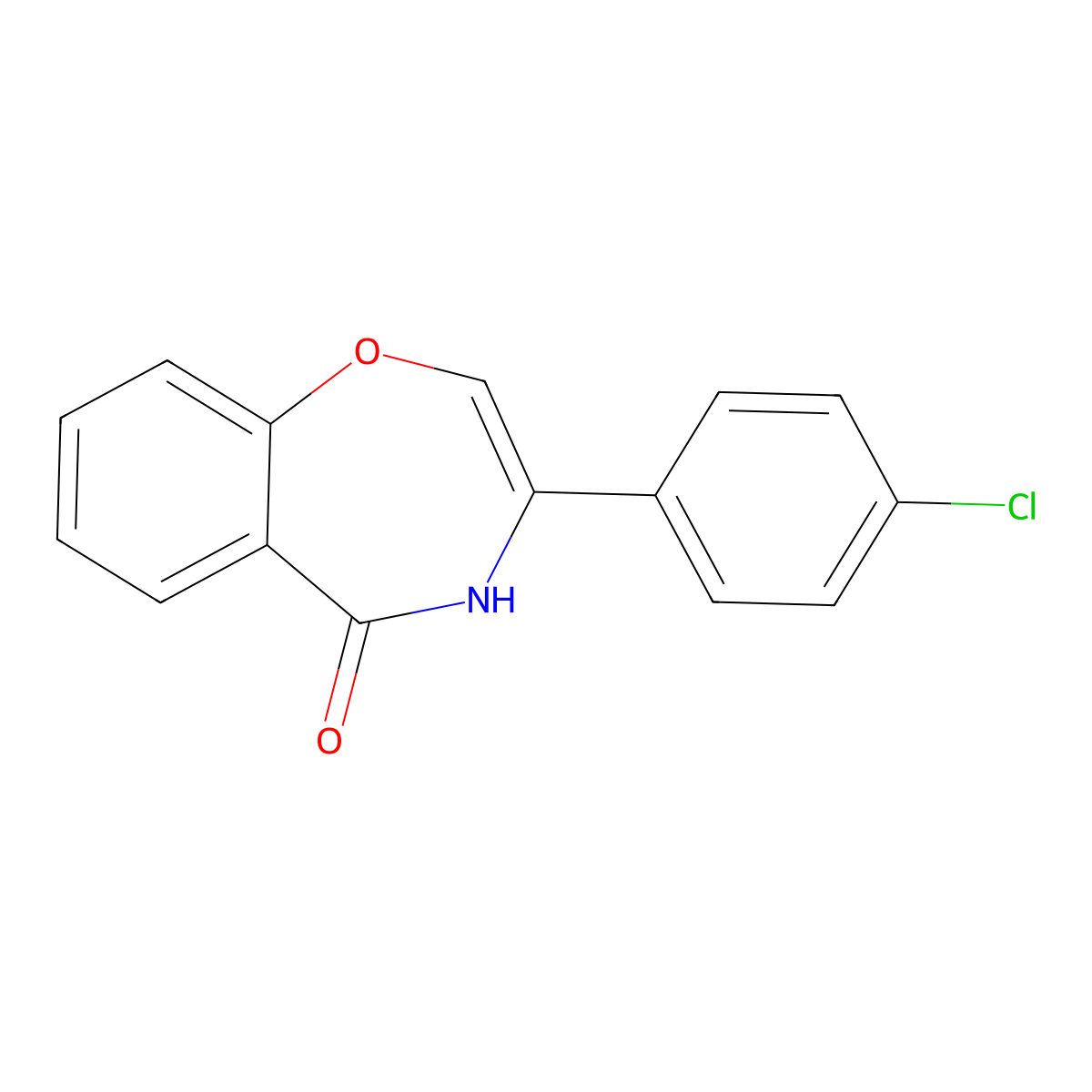 3-(4-chlorophenyl)-1,4-benzoxazepin-5(4H)-one molecular structure, CAS 501942-44-5