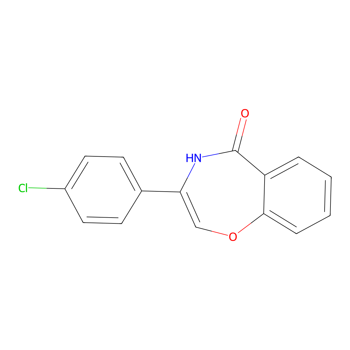 3-(4-chlorophenyl)-1,4-benzoxazepin-5(4H)-one molecular structure, CAS 501942-44-5