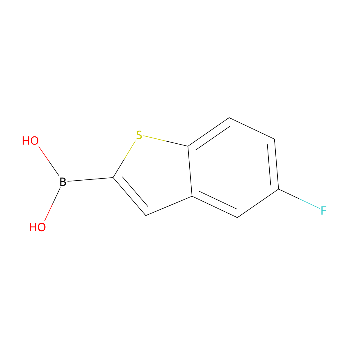 (5-Fluoro-1-benzothiophen-2-yl)boronic acid molecular structure, CAS 501944-42-9