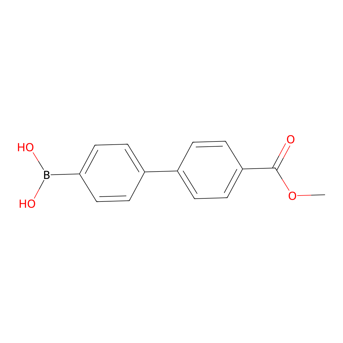 (4'-(Methoxycarbonyl)-[1,1'-biphenyl]-4-yl)boronic acid molecular structure, CAS 501944-43-0