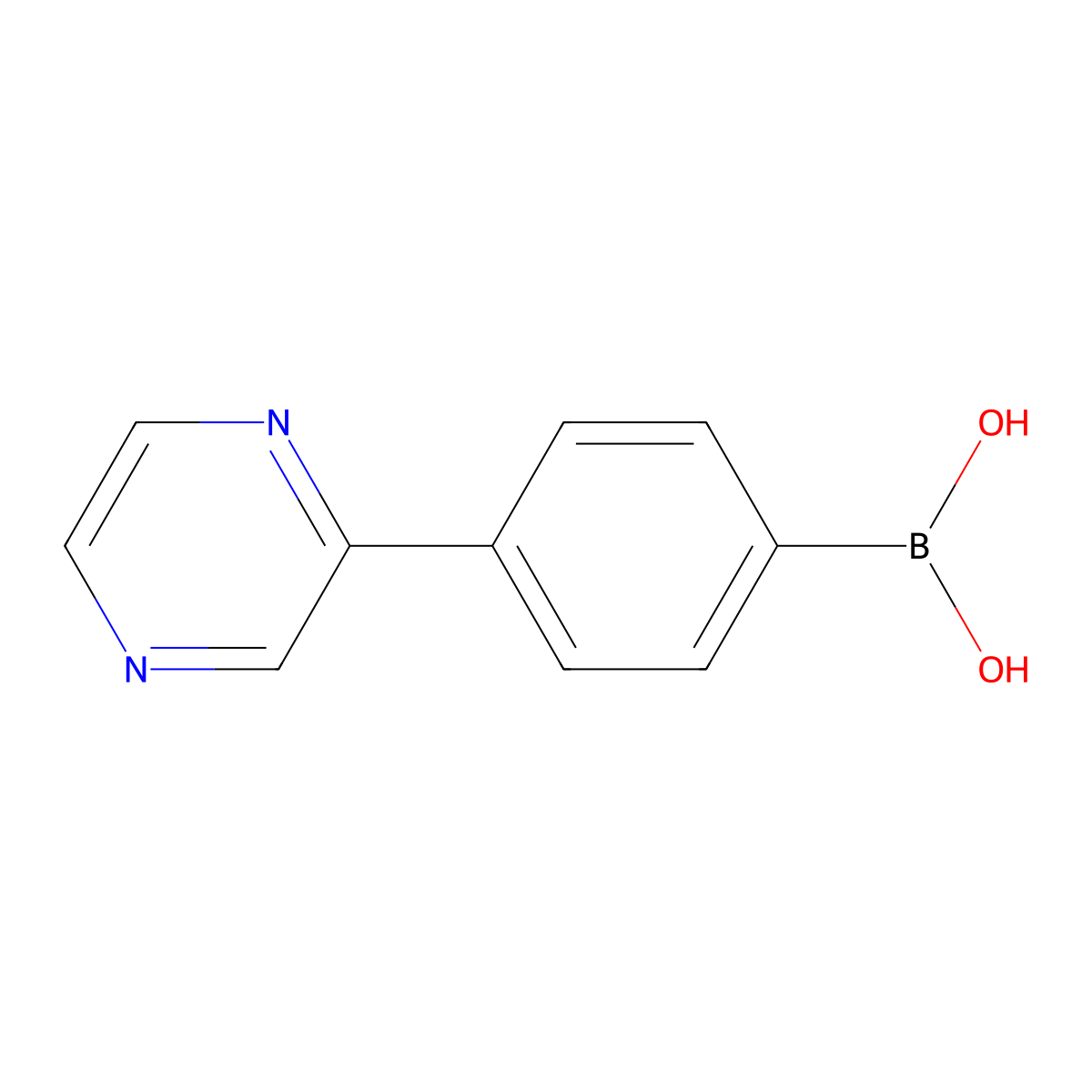 4-(Pyazin-2-yl)phenylboronic acid molecular structure, CAS 501944-45-2