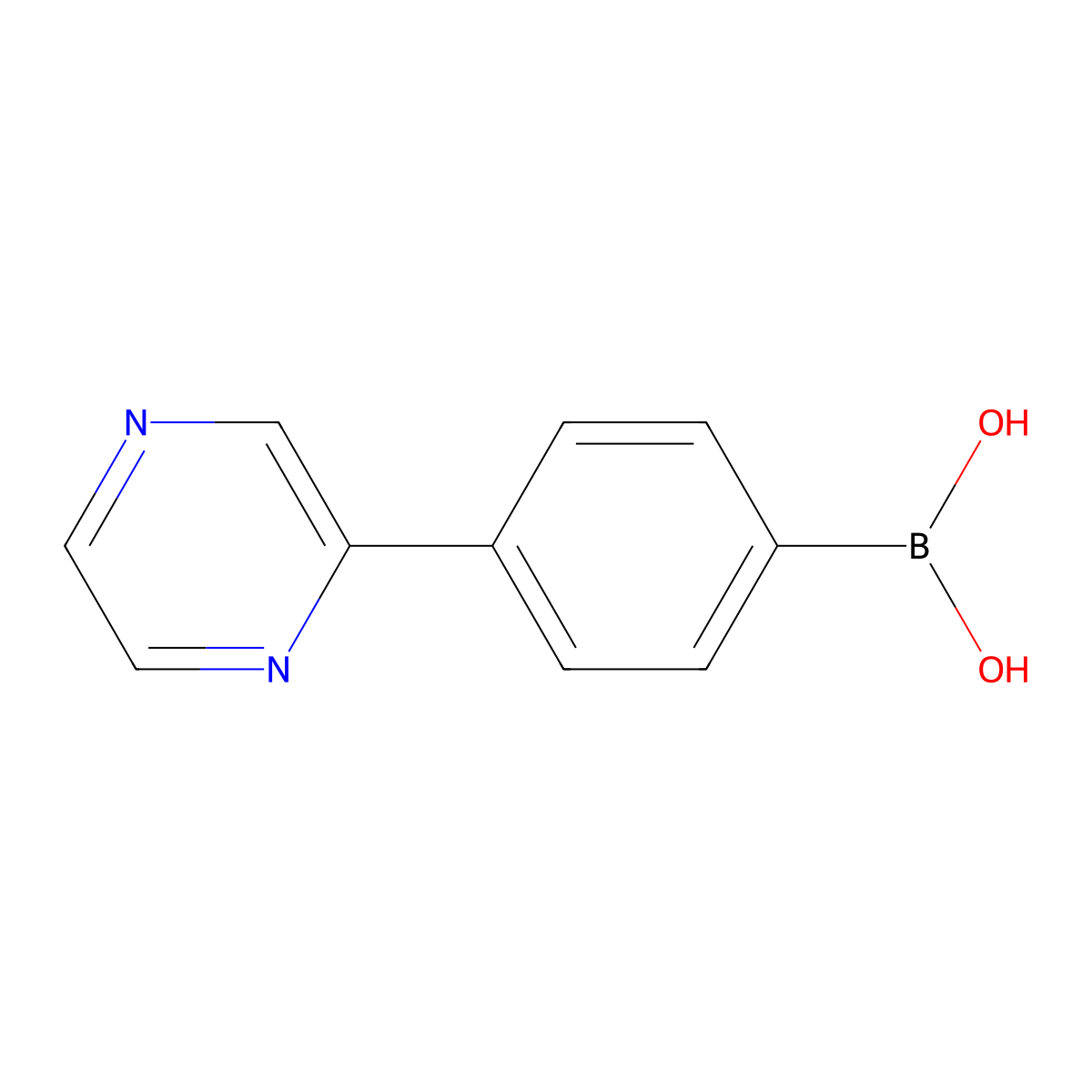 4-(Pyazin-2-yl)phenylboronic acid molecular structure, CAS 501944-45-2