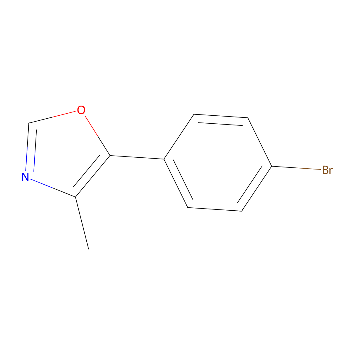 5-(4-Bromophenyl)-4-methyl-1,3-oxazole molecular structure, CAS 501944-46-3