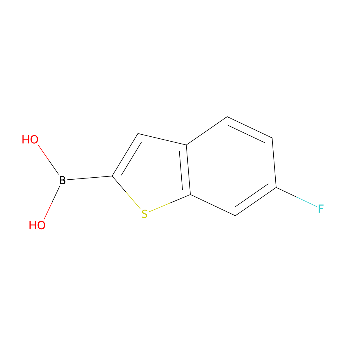 (6-Fluorobenzo[b]thiophen-2-yl)boronic acid molecular structure, CAS 501944-65-6