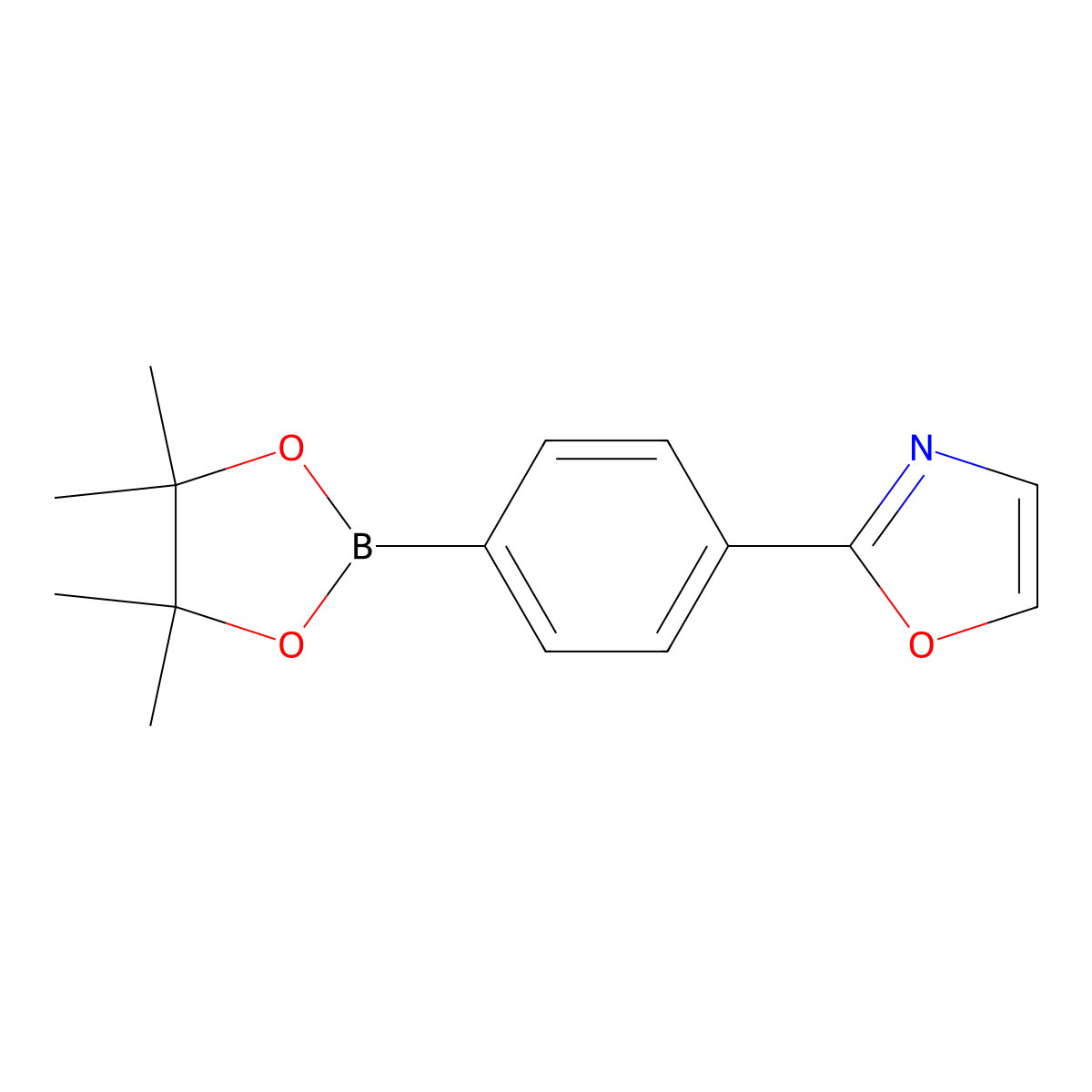 2-(4-(Tetramethyl-1,3,2-dioxaborolan-2-yl)phenyl)-1,3-oxazole molecular structure, CAS 501944-79-2