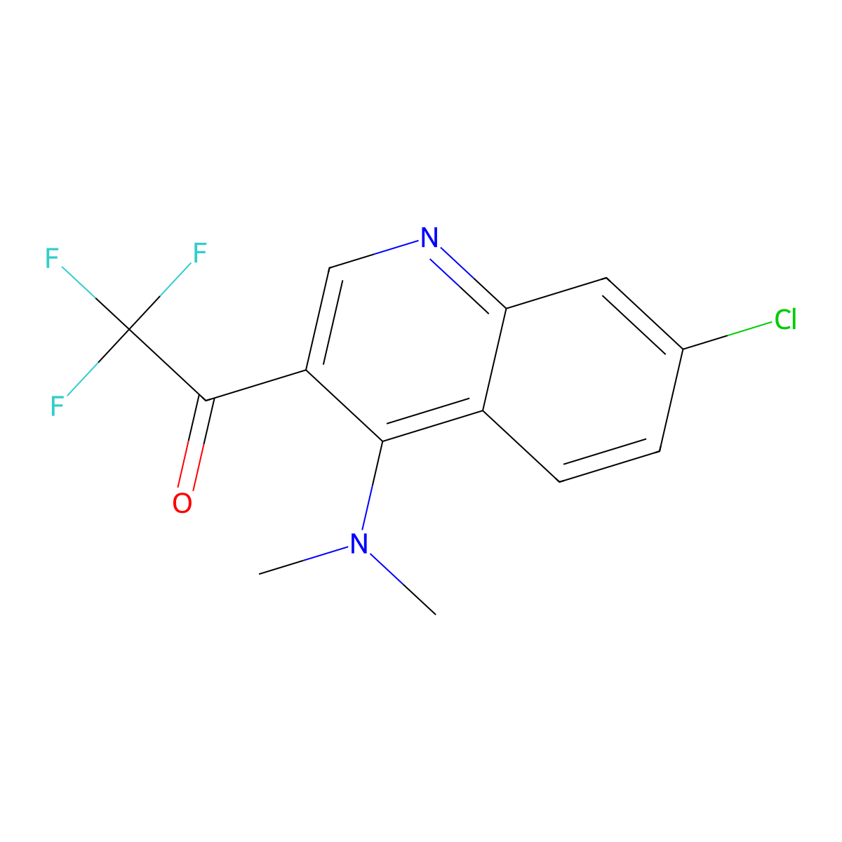 1-(7-Chloro-4-(dimethylamino)quinolin-3-YL)-2,2,2-trifluoroethanone molecular structure, CAS 501947-42-8
