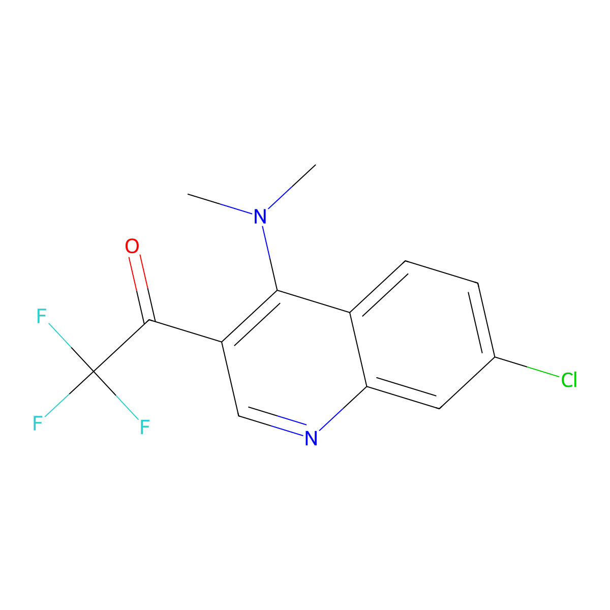 1-(7-Chloro-4-(dimethylamino)quinolin-3-YL)-2,2,2-trifluoroethanone molecular structure, CAS 501947-42-8