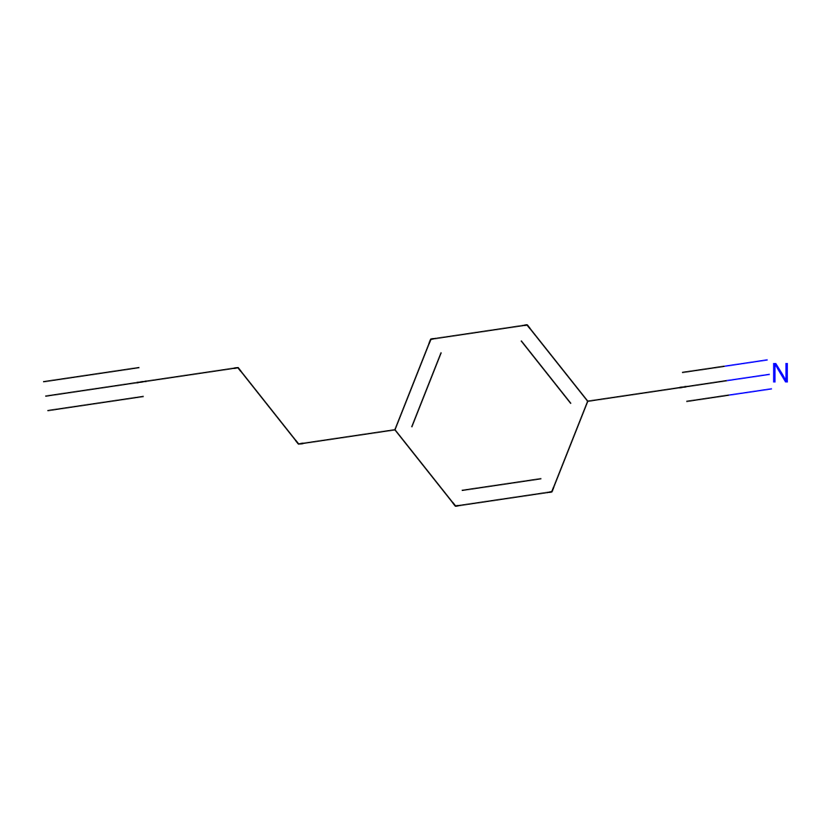 4-(But-3-yn-1-yl)benzonitrile molecular structure, CAS 501948-44-3