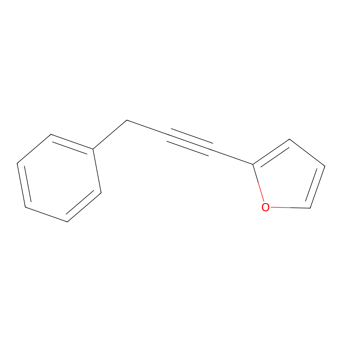 2-(3-Phenyl-1-propyn-1-yl)furan molecular structure, CAS 502-22-7