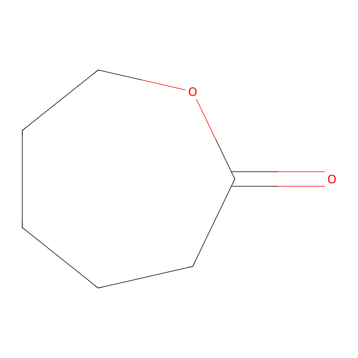 epsilon-CAPROLACTONE molecular structure, CAS 502-44-3
