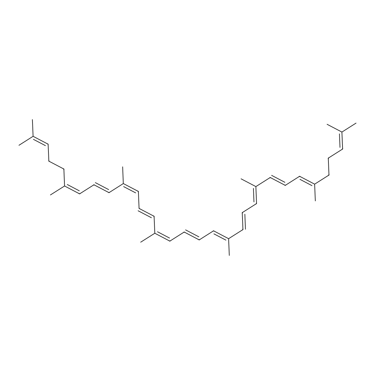 Lycopene molecular structure, CAS 502-65-8