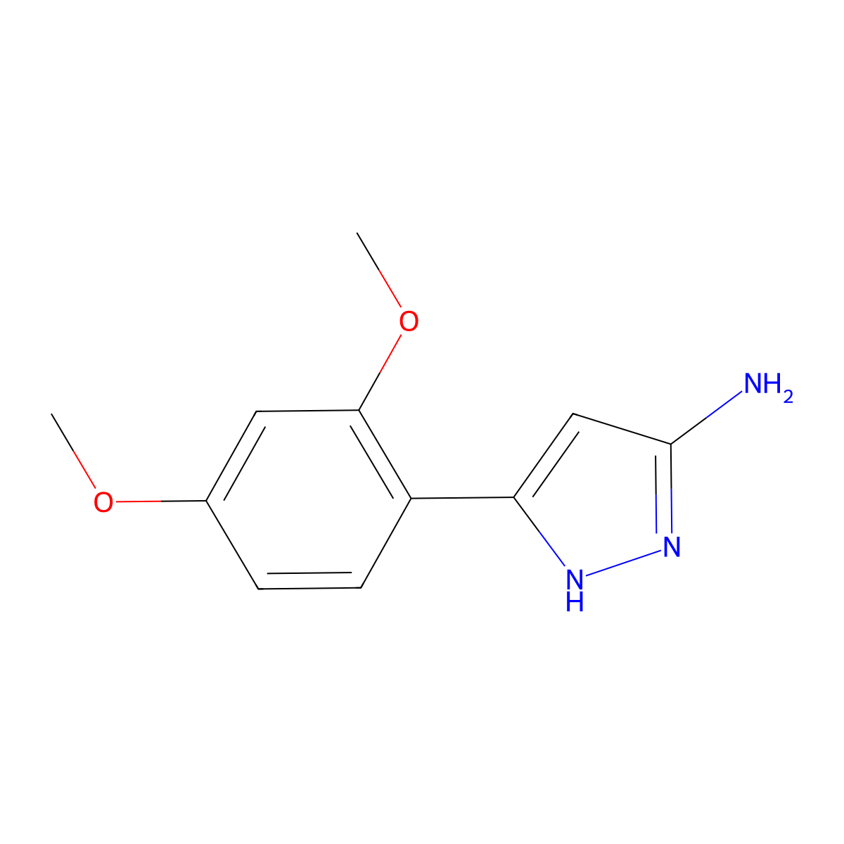 3-(2,4-dimethoxyphenyl)-1H-pyrazol-5-amine molecular structure, CAS 502132-61-8