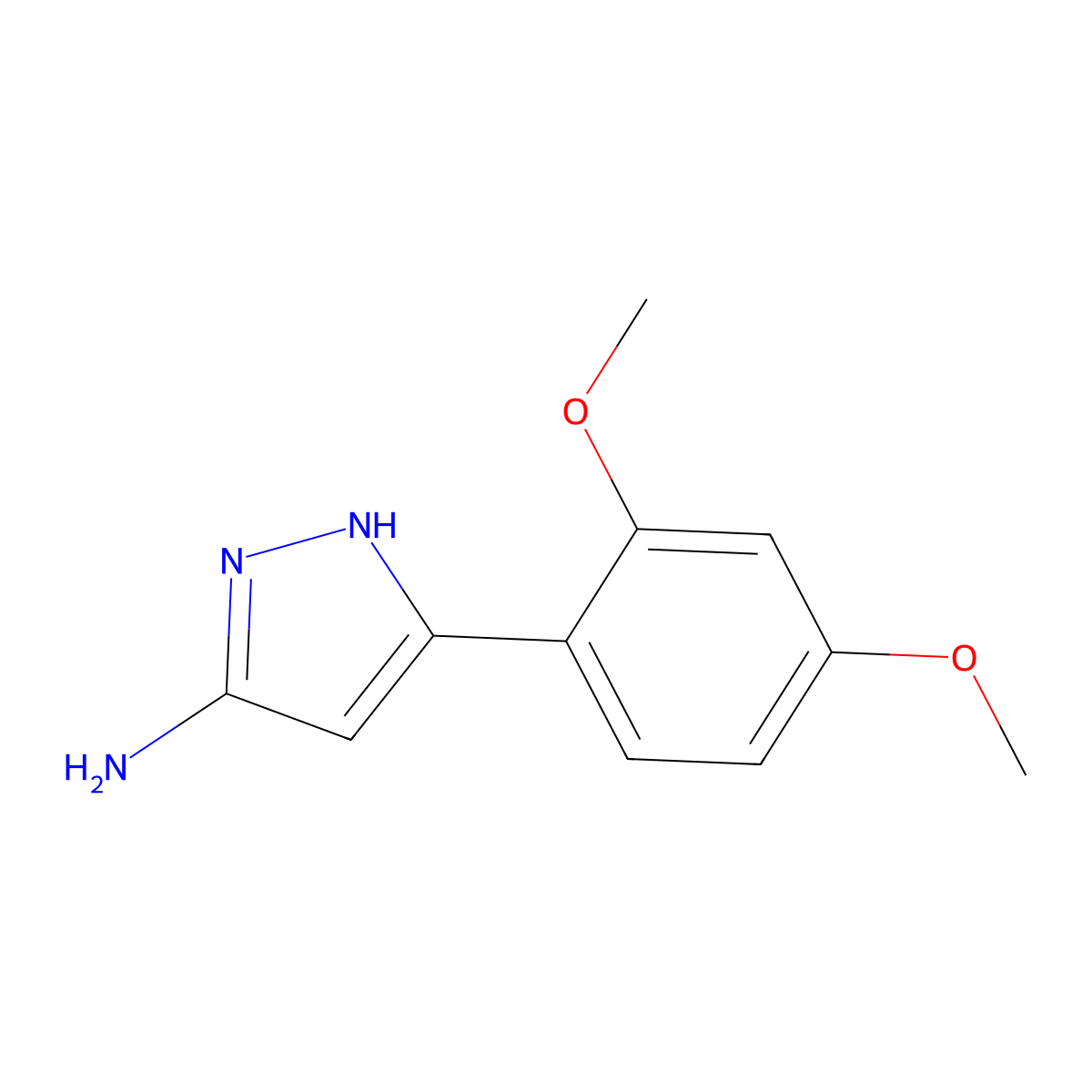 3-(2,4-dimethoxyphenyl)-1H-pyrazol-5-amine molecular structure, CAS 502132-61-8