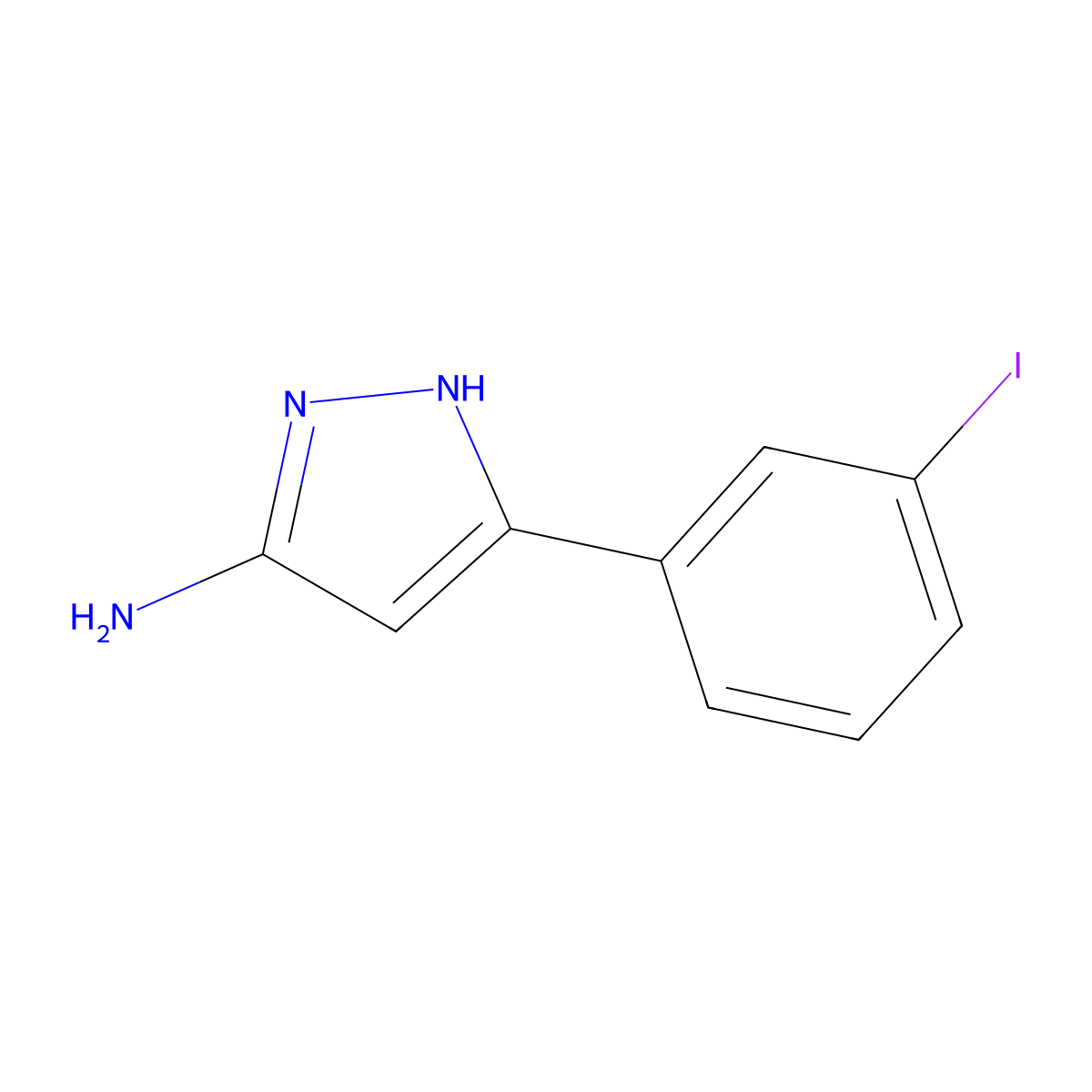 3-(3-Iodophenyl)-1H-pyrazol-5-amine molecular structure, CAS 502132-87-8