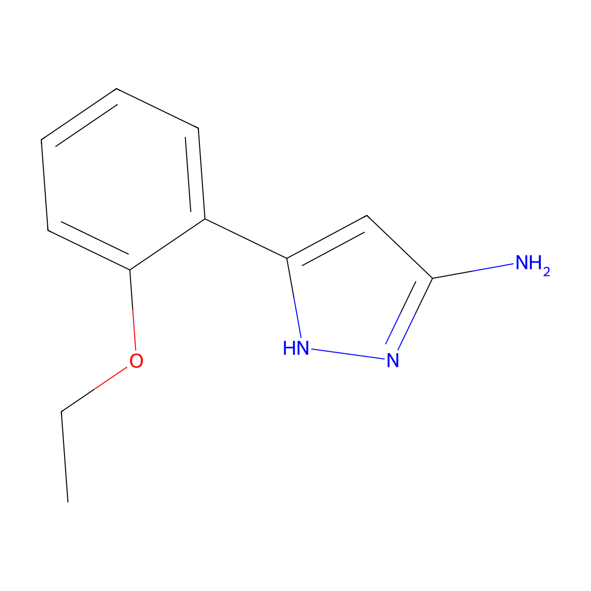 5-(2-ethoxyphenyl)-1H-pyrazol-3-amine molecular structure, CAS 502132-92-5
