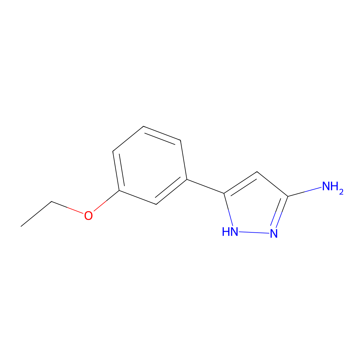 5-(3-ethoxyphenyl)-1H-pyrazol-3-amine molecular structure, CAS 502132-94-7