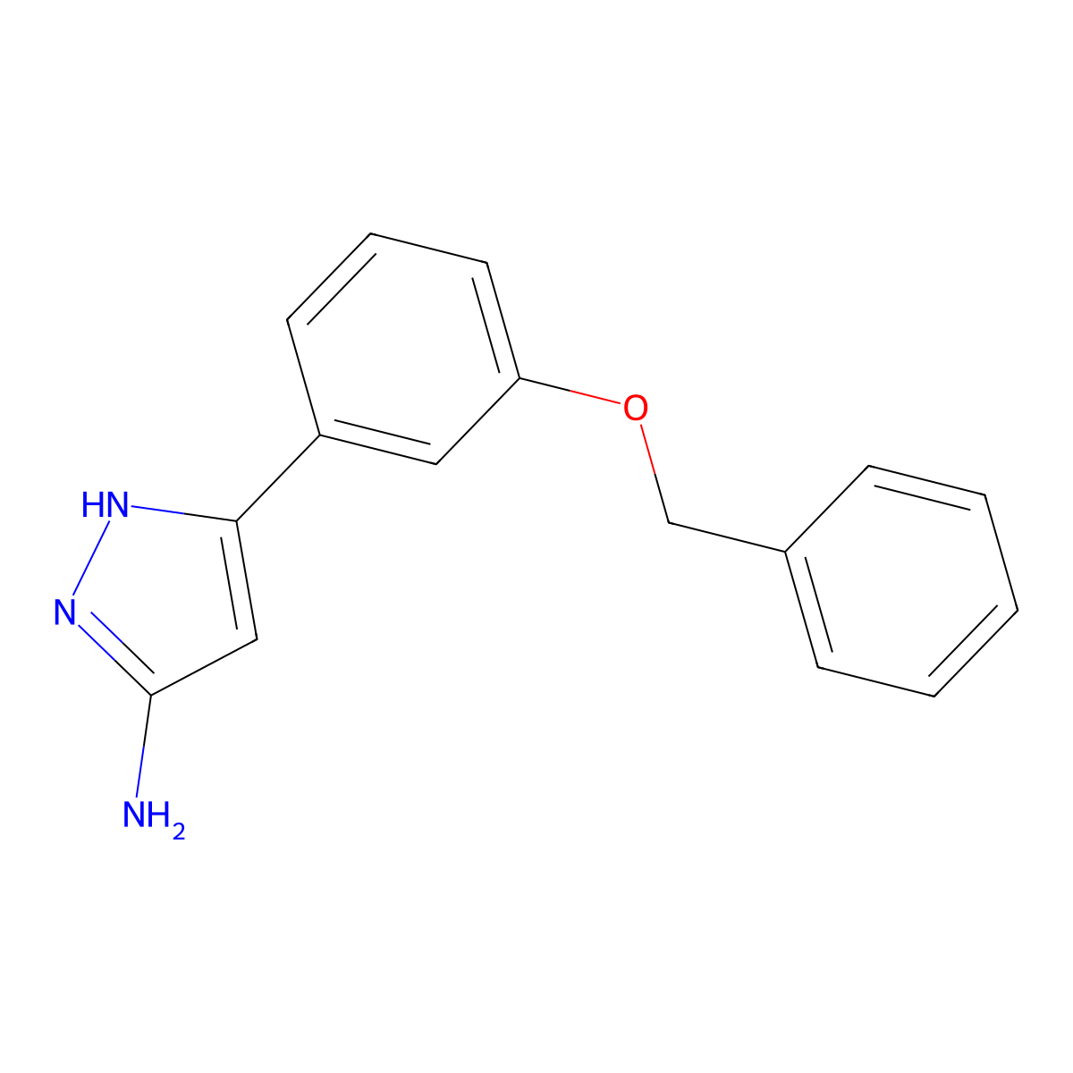 3-[3-(benzyloxy)phenyl]-1H-pyrazol-5-amine molecular structure, CAS 502132-95-8