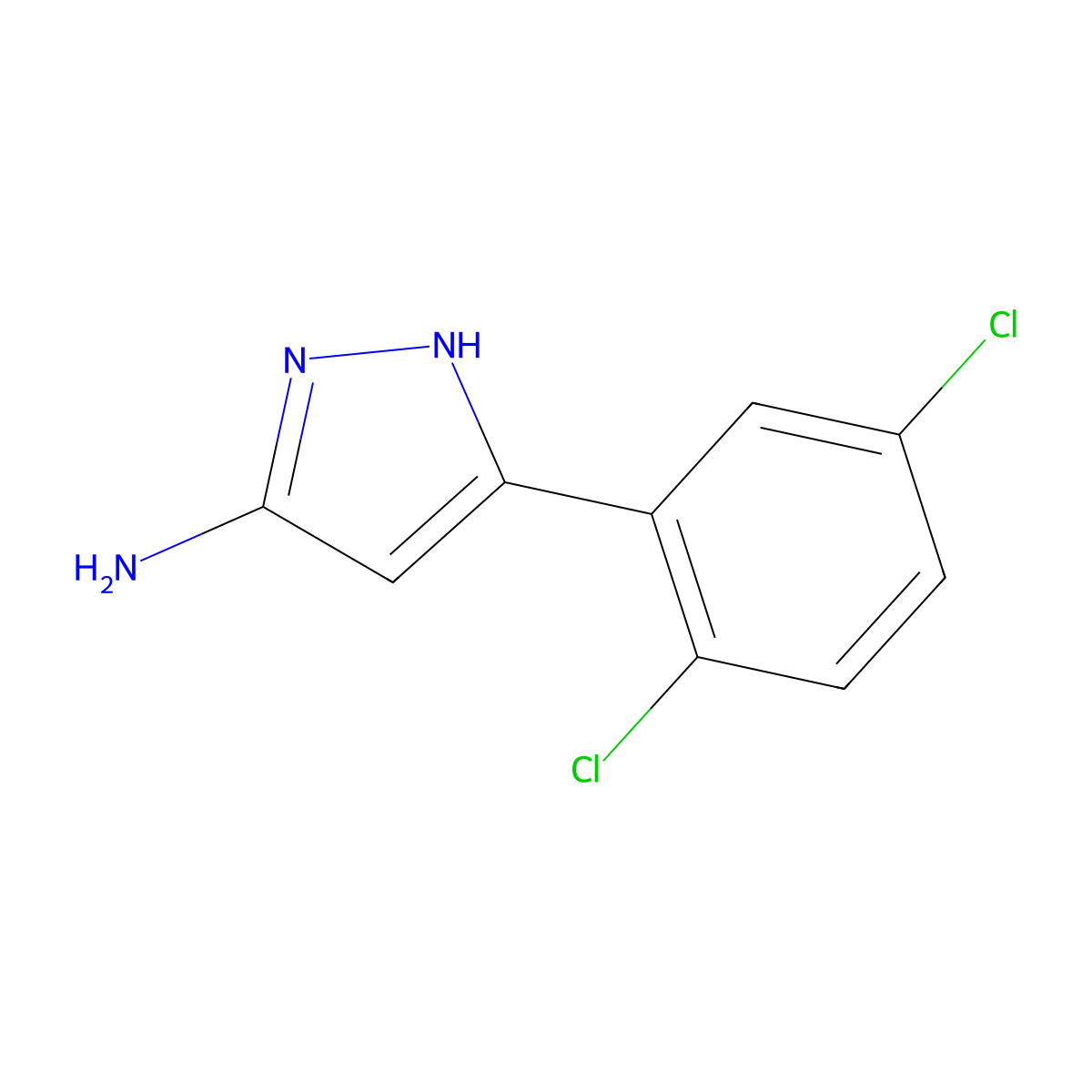 5-(2,5-dichlorophenyl)-1H-pyrazol-3-amine molecular structure, CAS 502132-97-0