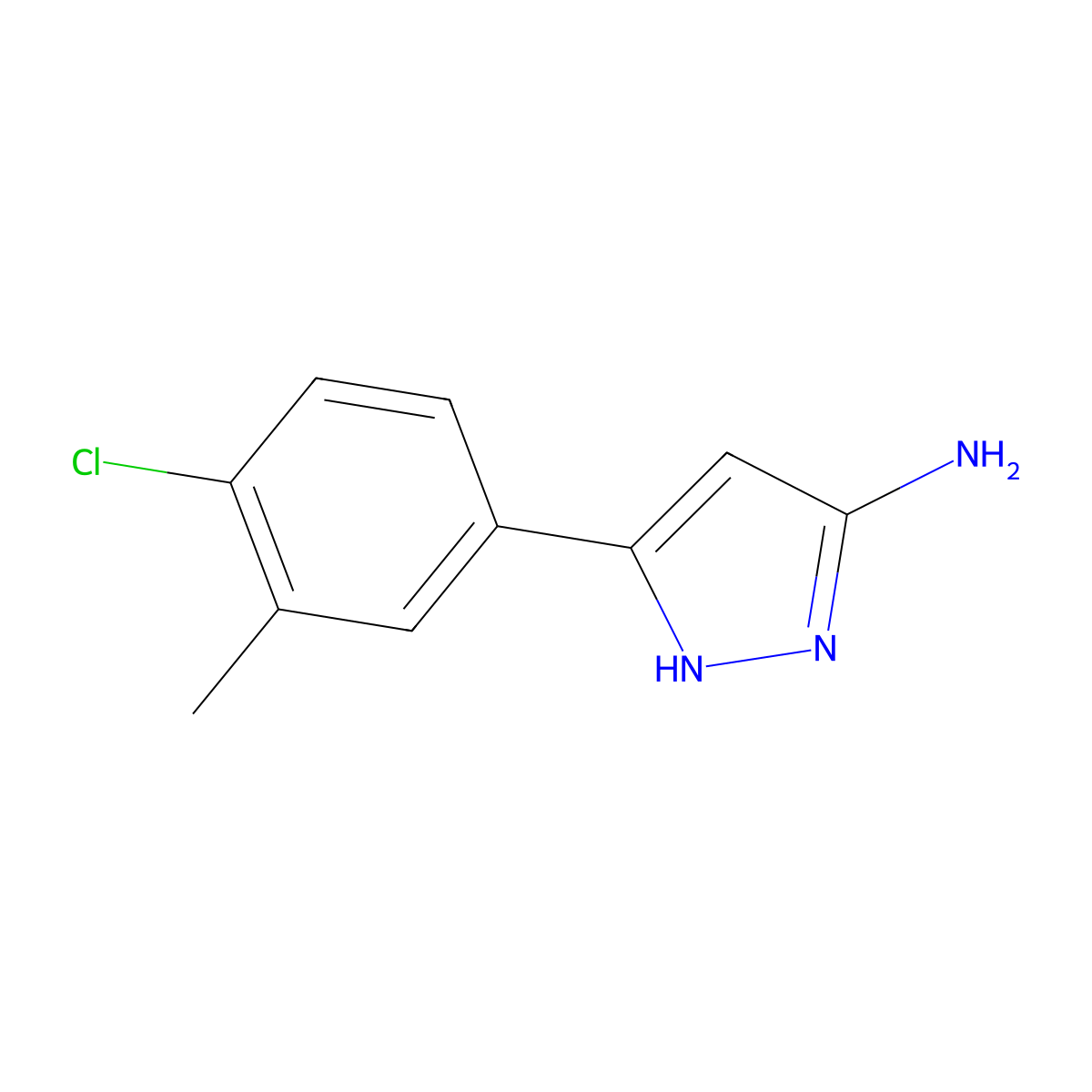 3-(4-Chloro-3-methylphenyl)-1H-pyrazol-5-amine molecular structure, CAS 502132-98-1
