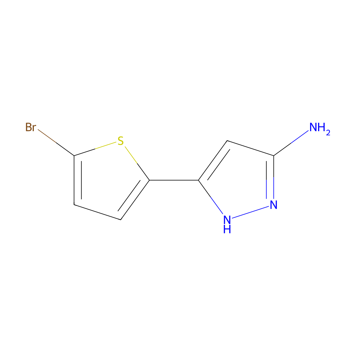 5-(5-Bromo-2-thienyl)-1H-pyrazol-3-amine molecular structure, CAS 502133-10-0