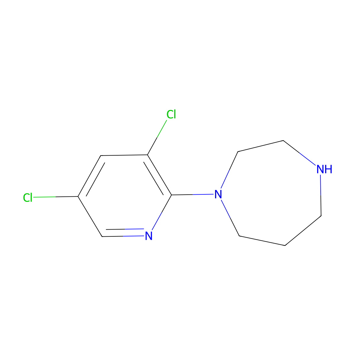 1-(3,5-Dichloropyridin-2-yl)-1,4-diazepane molecular structure, CAS 502133-60-0