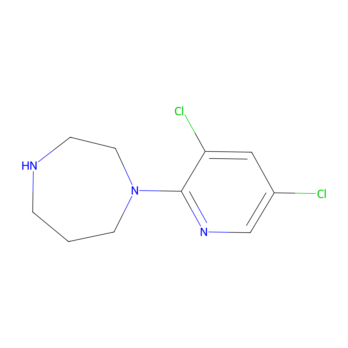 1-(3,5-Dichloropyridin-2-yl)-1,4-diazepane molecular structure, CAS 502133-60-0