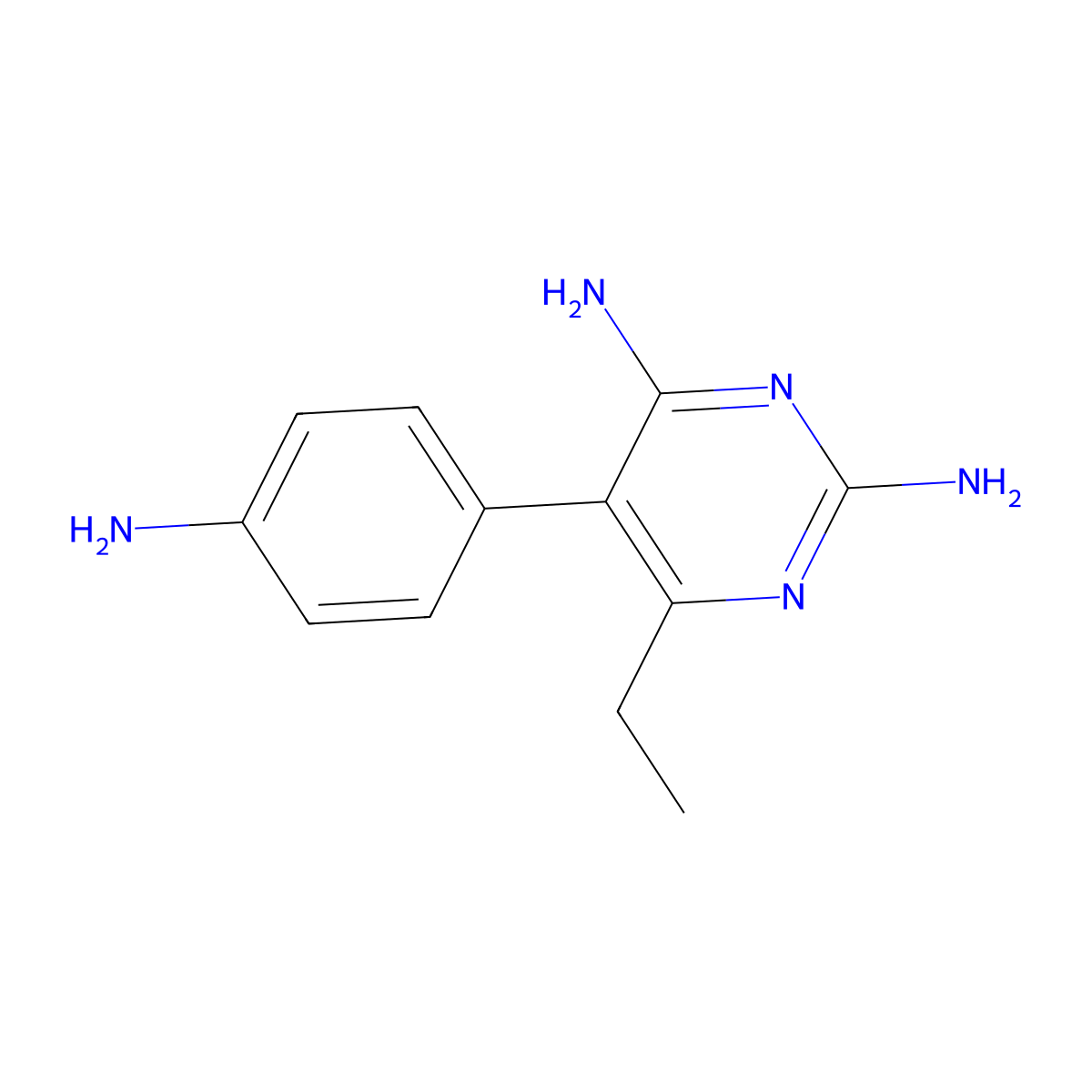 5-(4-Aminophenyl)-6-ethylpyrimidine-2,4-diamine molecular structure, CAS 502136-76-7