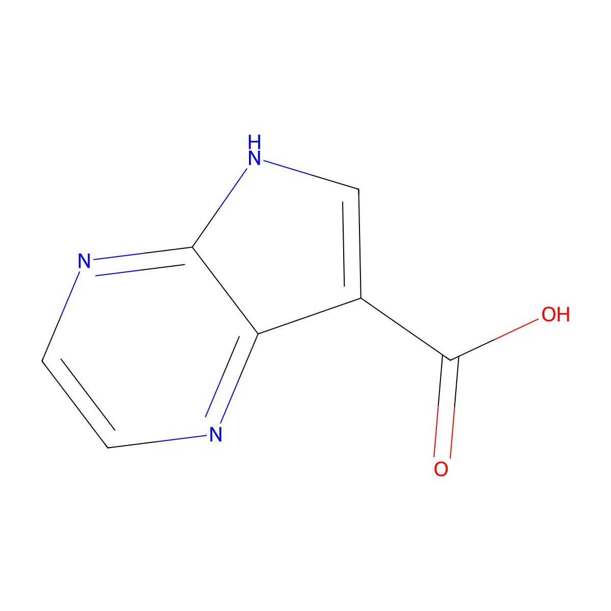 5H-pyrrolo[2,3-b]pyrazine-7-carboxylic acid molecular structure, CAS 502141-03-9