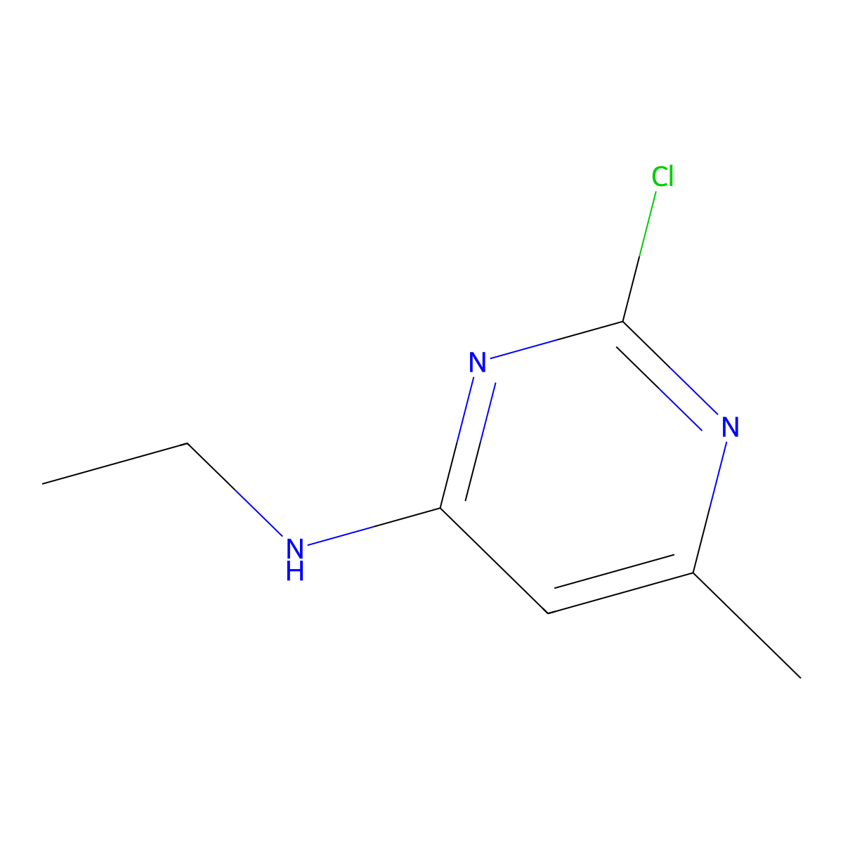 2-chloro-N-ethyl-6-methylpyrimidin-4-amine molecular structure, CAS 502141-81-3