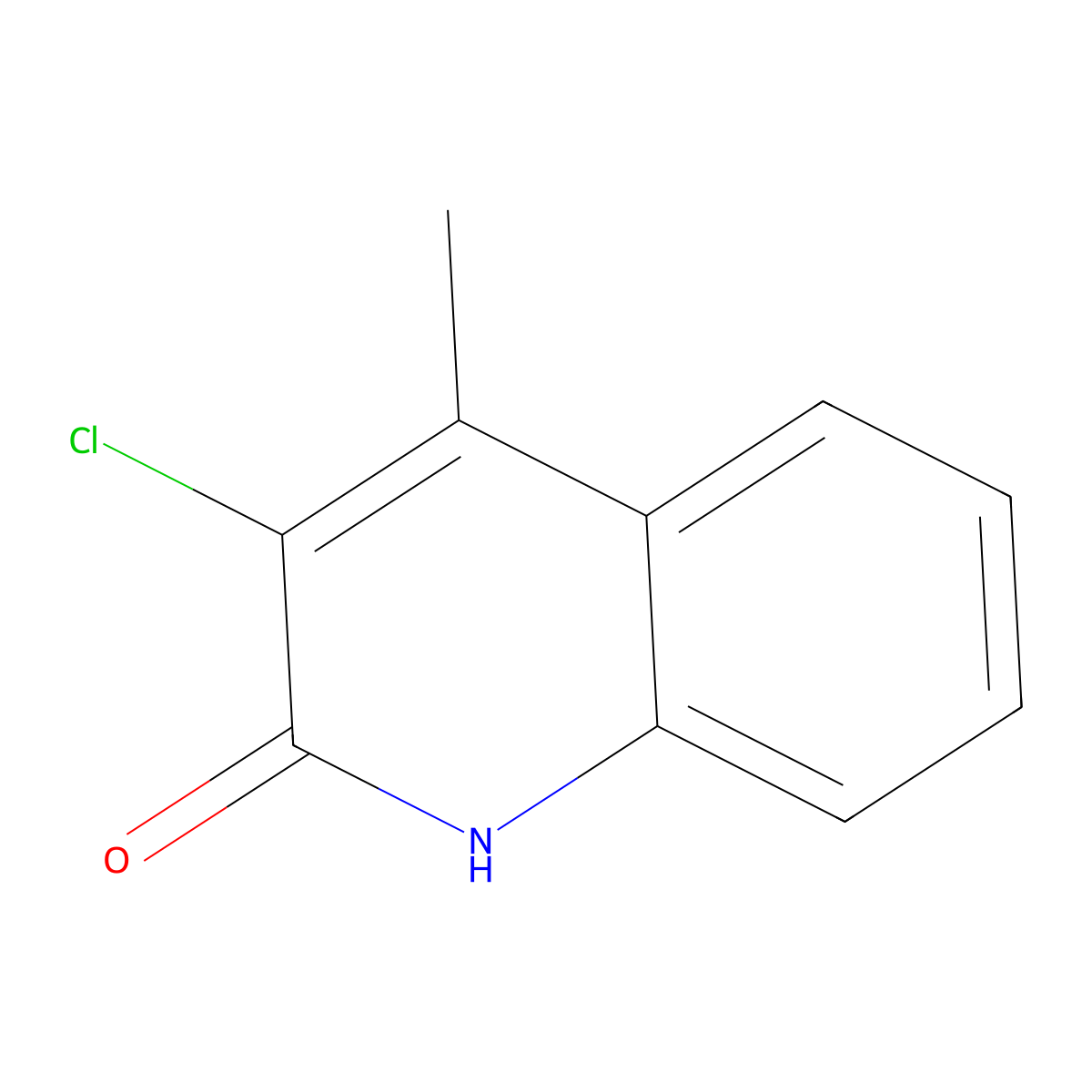 3-Chloro-4-methylquinolin-2(1H)-one molecular structure, CAS 502142-56-5