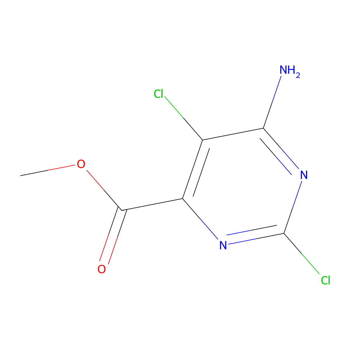 Methyl 6-amino-2,5-dichloropyrimidine-4-carboxylate molecular structure, CAS 502142-81-6