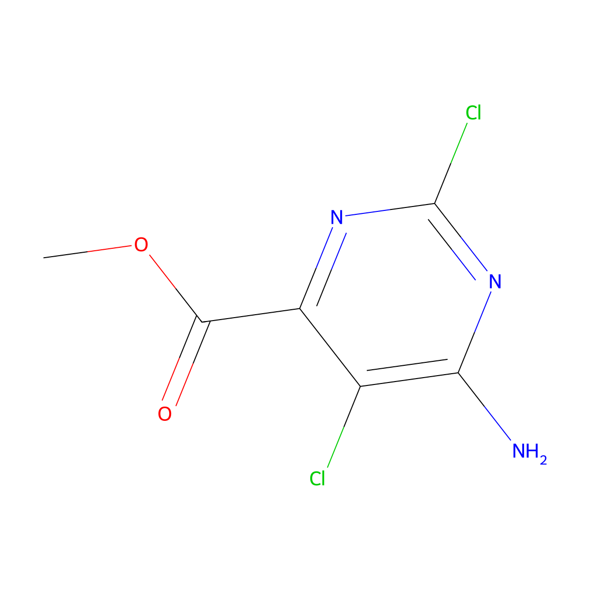 Methyl 6-amino-2,5-dichloropyrimidine-4-carboxylate molecular structure, CAS 502142-81-6