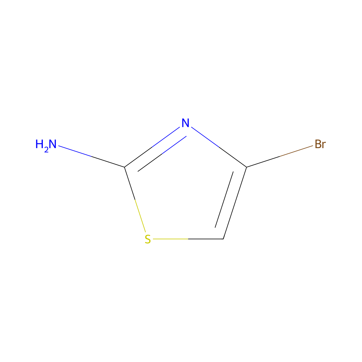 4-Bromo-1,3-thiazol-2-amine molecular structure, CAS 502145-18-8