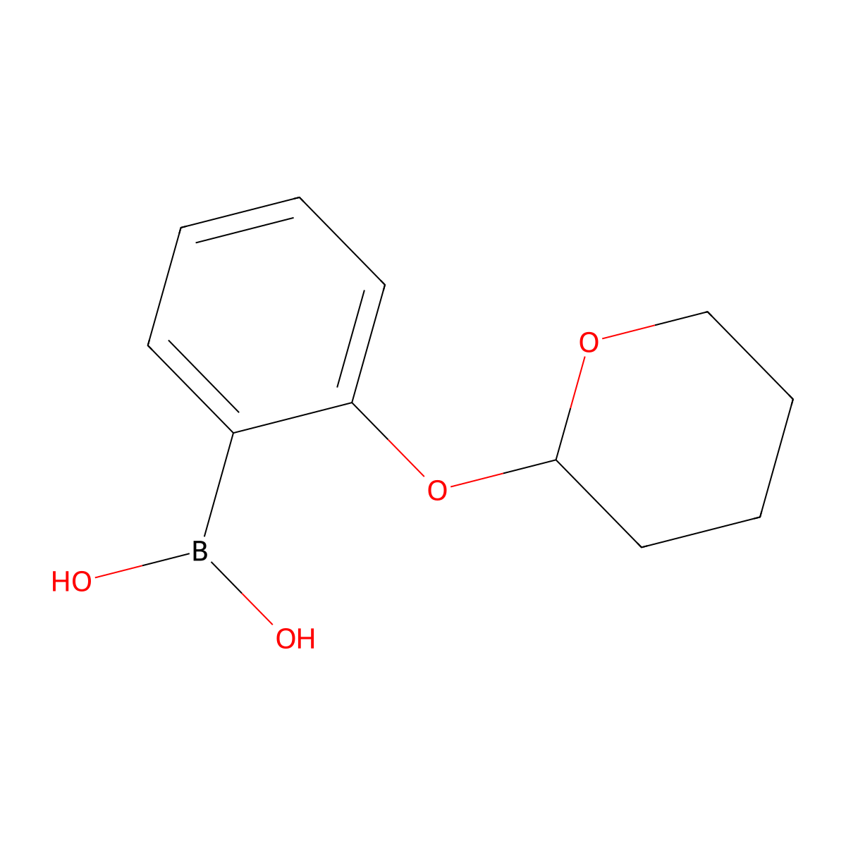 2-(Tetrahydropyran-2-yloxy)phenylboronic acid molecular structure, CAS 502159-01-5