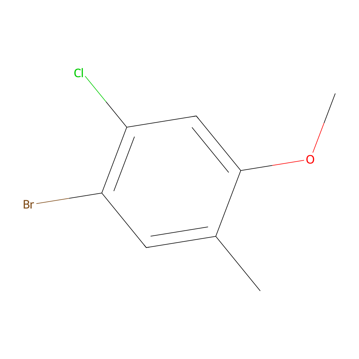 1-Bromo-2-chloro-4-methoxy-5-methylbenzene molecular structure, CAS 502159-65-1