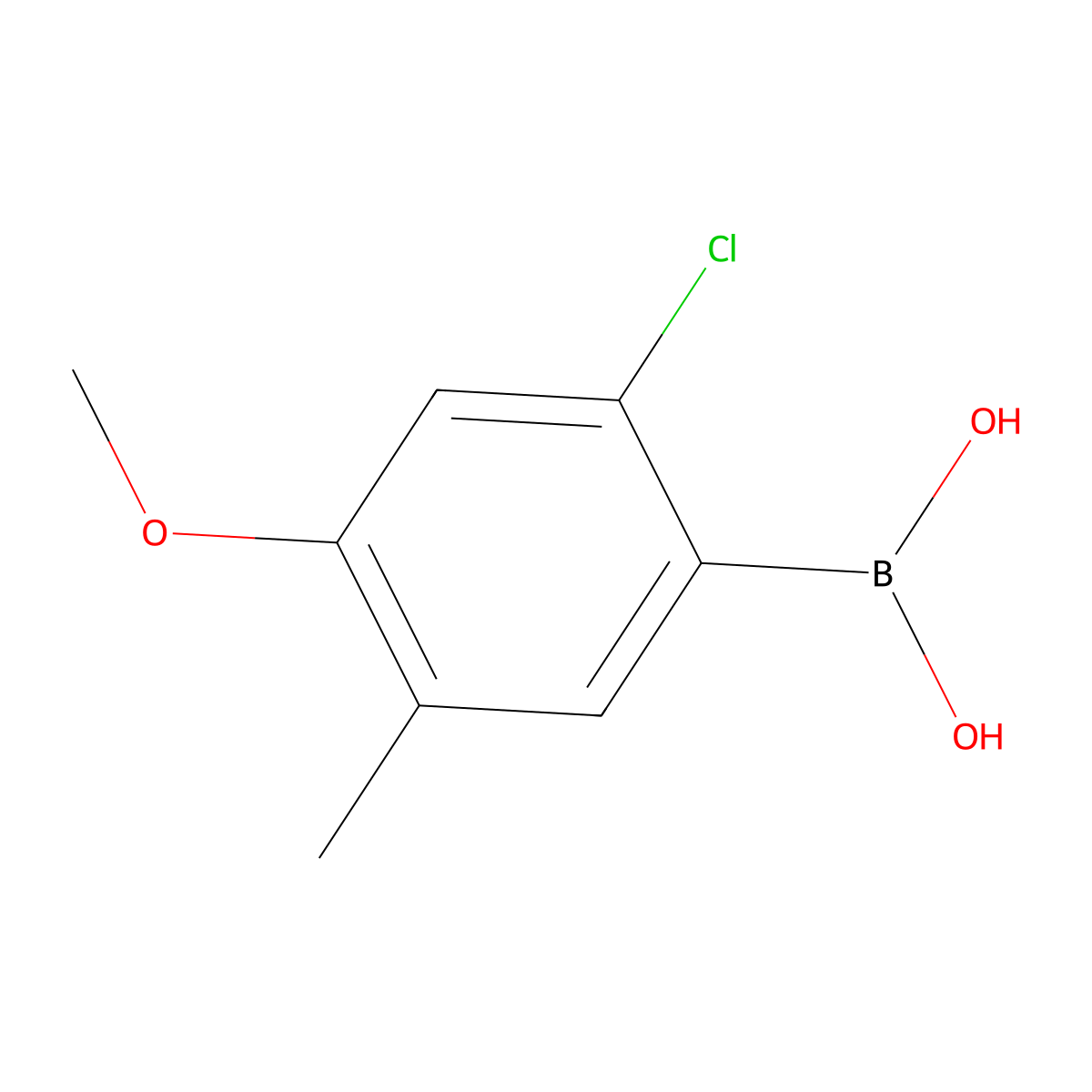 (2-Chloro-4-methoxy-5-methylphenyl)boronic acid molecular structure, CAS 502159-66-2