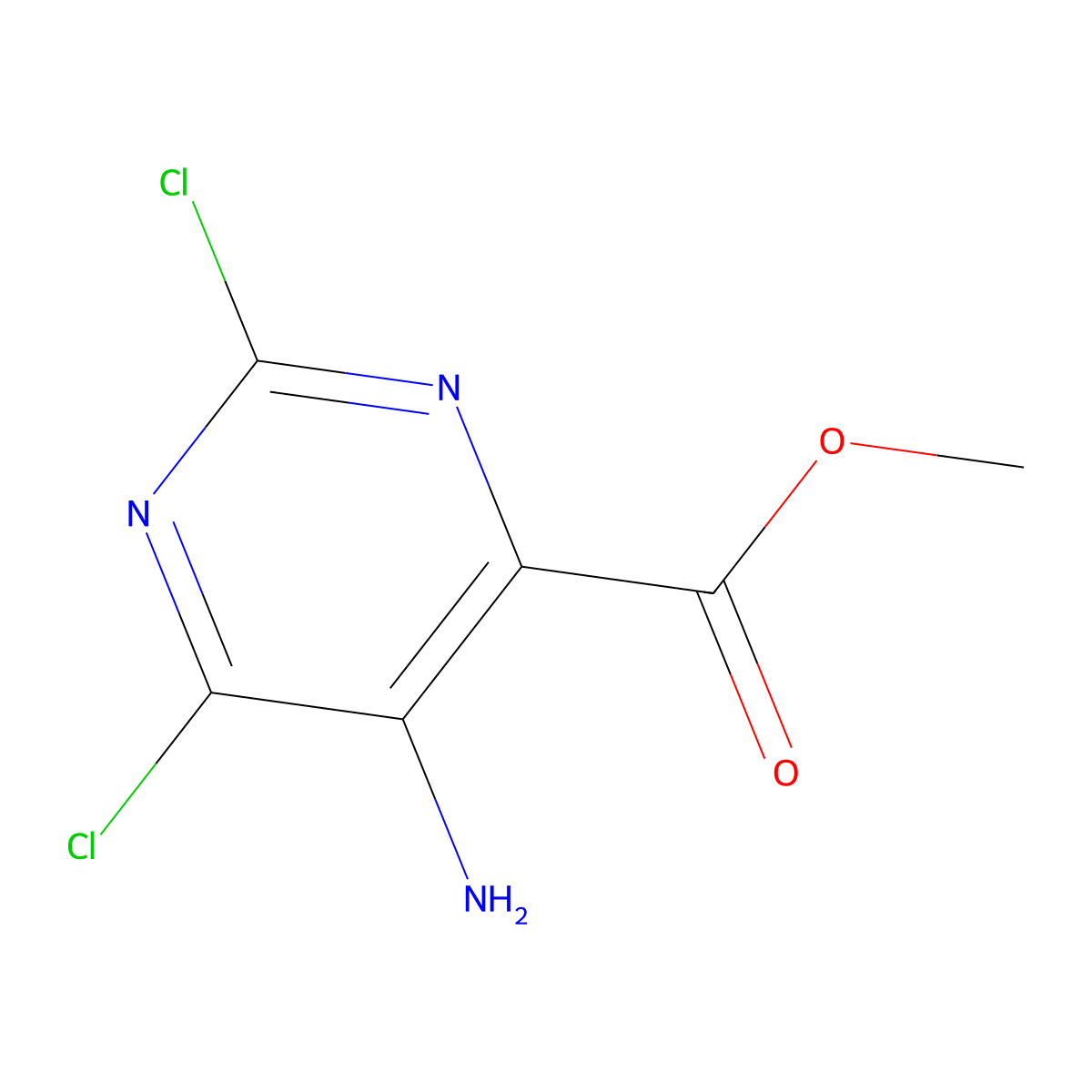 Methyl 5-amino-2,6-dichloropyrimidine-4-carboxylate molecular structure, CAS 502184-51-2