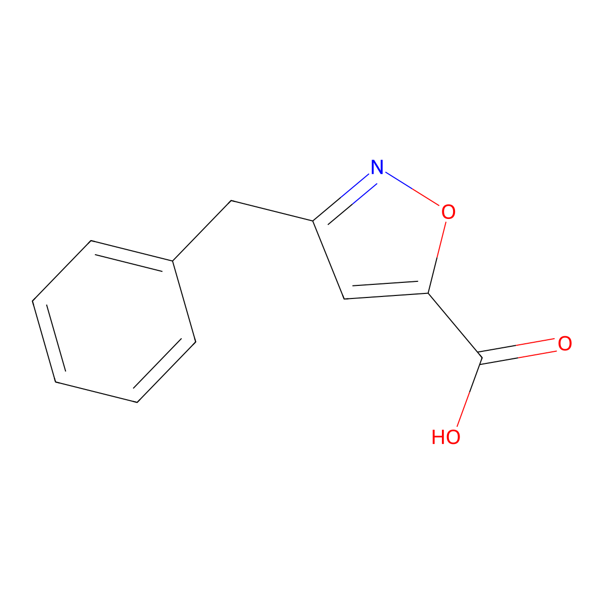 3-Benzyl-1,2-oxazole-5-carboxylic acid molecular structure, CAS 502187-18-0