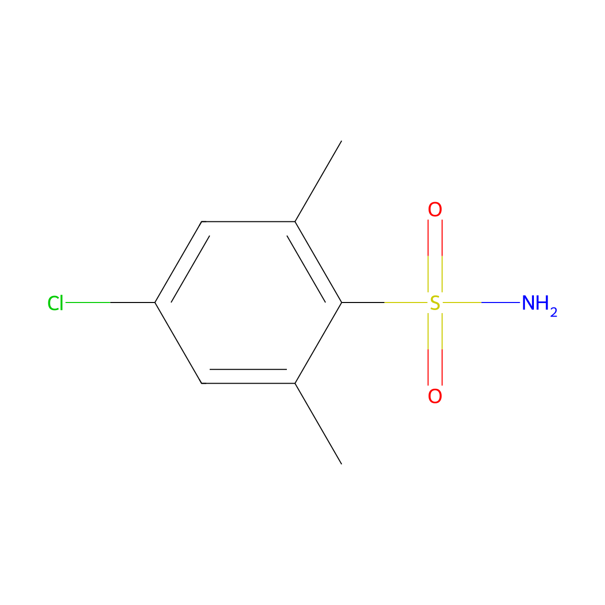 4-Chloro-2,6-dimethylbenzene-1-sulfonamide molecular structure, CAS 502187-57-7