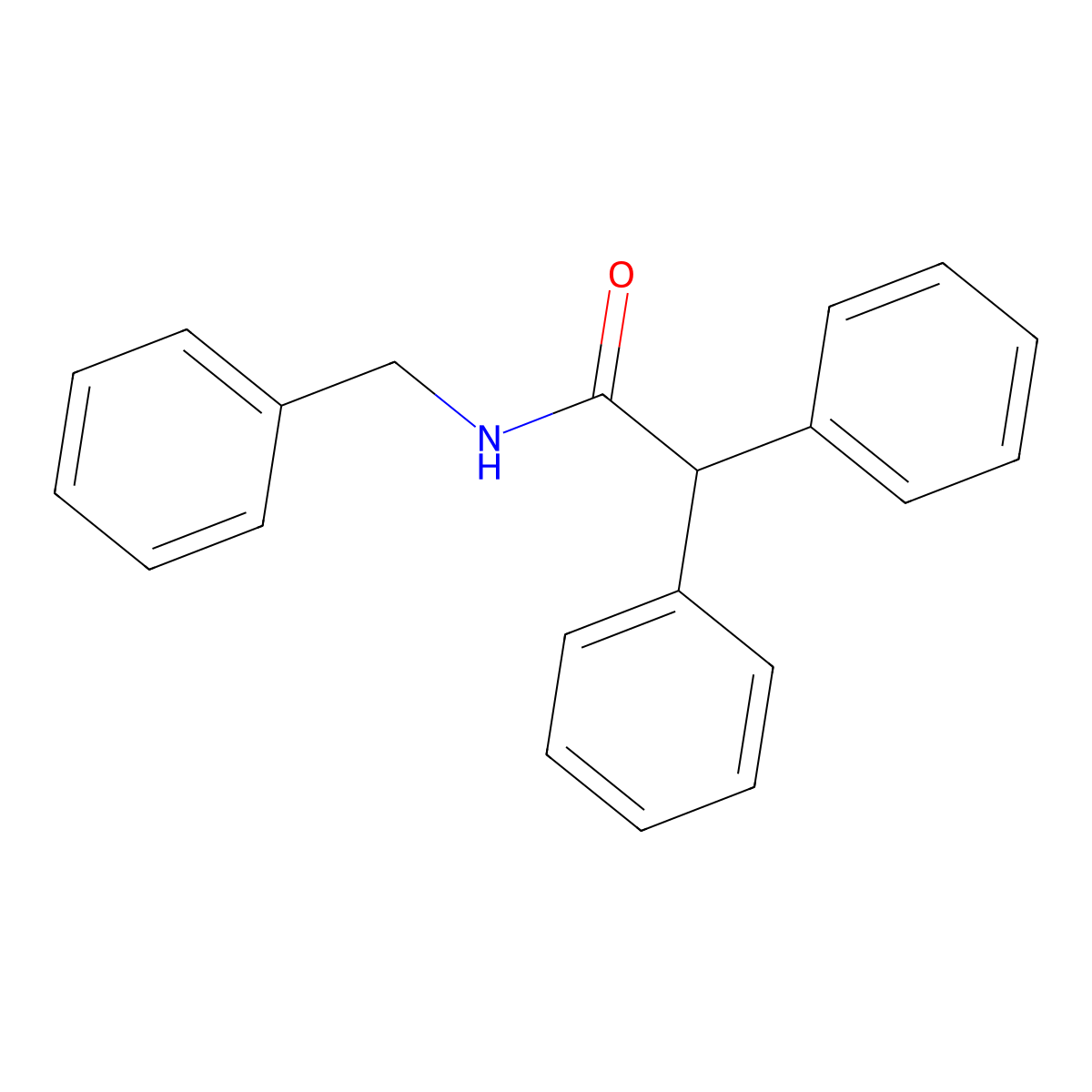 N-benzyl-2,2-diphenylacetamide molecular structure, CAS 5022-26-4
