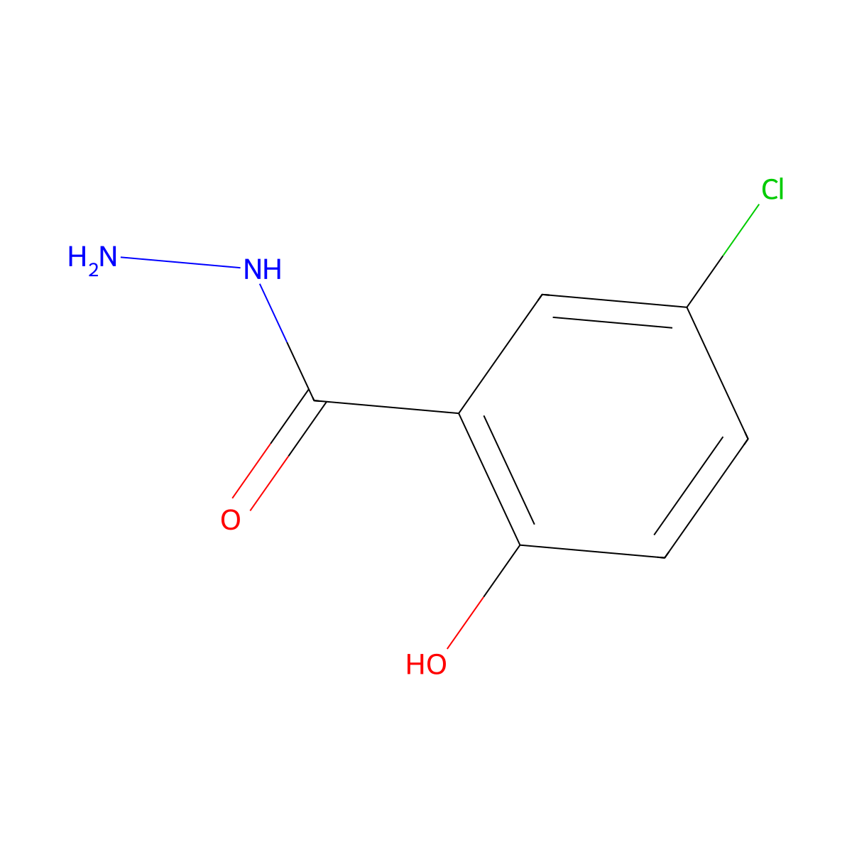 5-Chloro-2-hydroxybenzohydrazide molecular structure, CAS 5022-48-0
