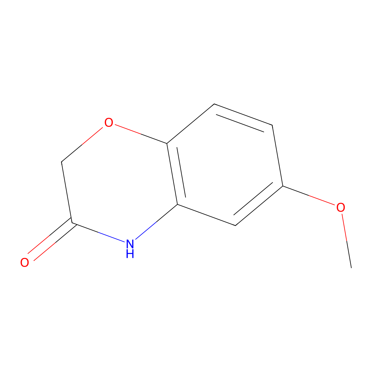 6-methoxy-3,4-dihydro-2H-1,4-benzoxazin-3-one molecular structure, CAS 5023-12-1
