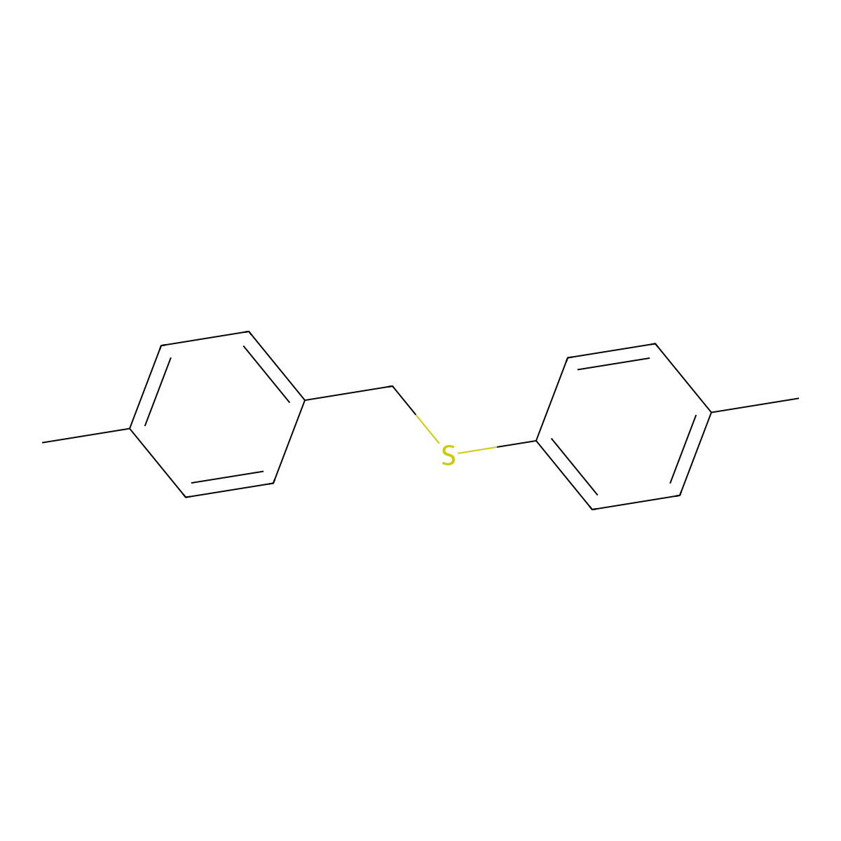 1-Methyl-4-[[(4-methylphenyl)methyl]thio]benzene molecular structure, CAS 5023-63-2