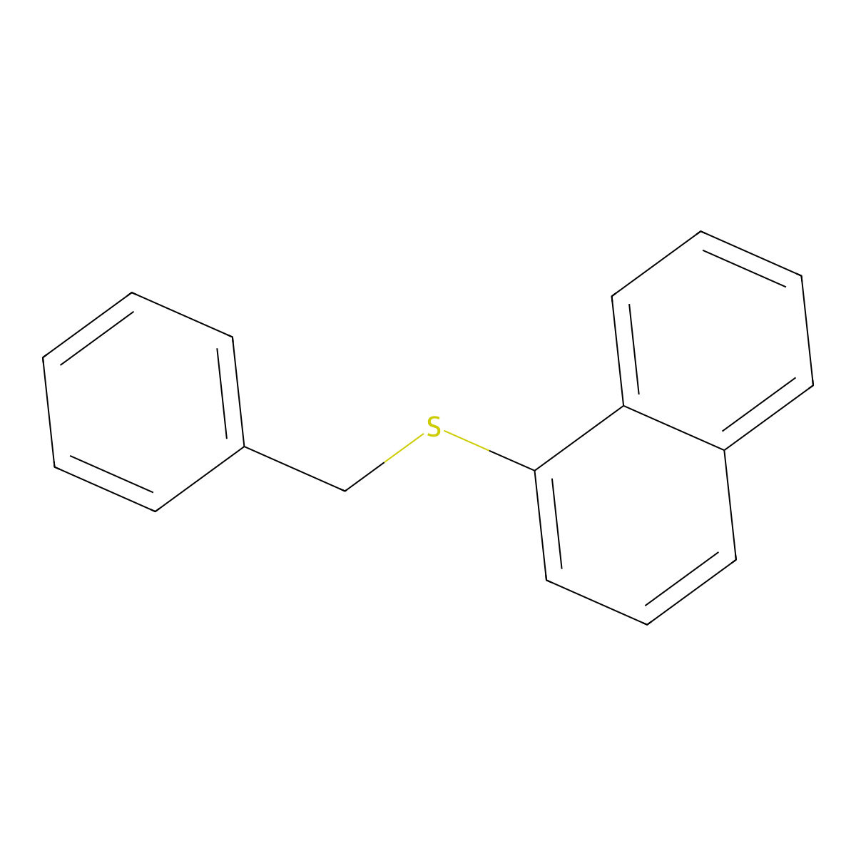 Naphthalene, 1-[(phenylmethyl)thio]- molecular structure, CAS 5023-64-3