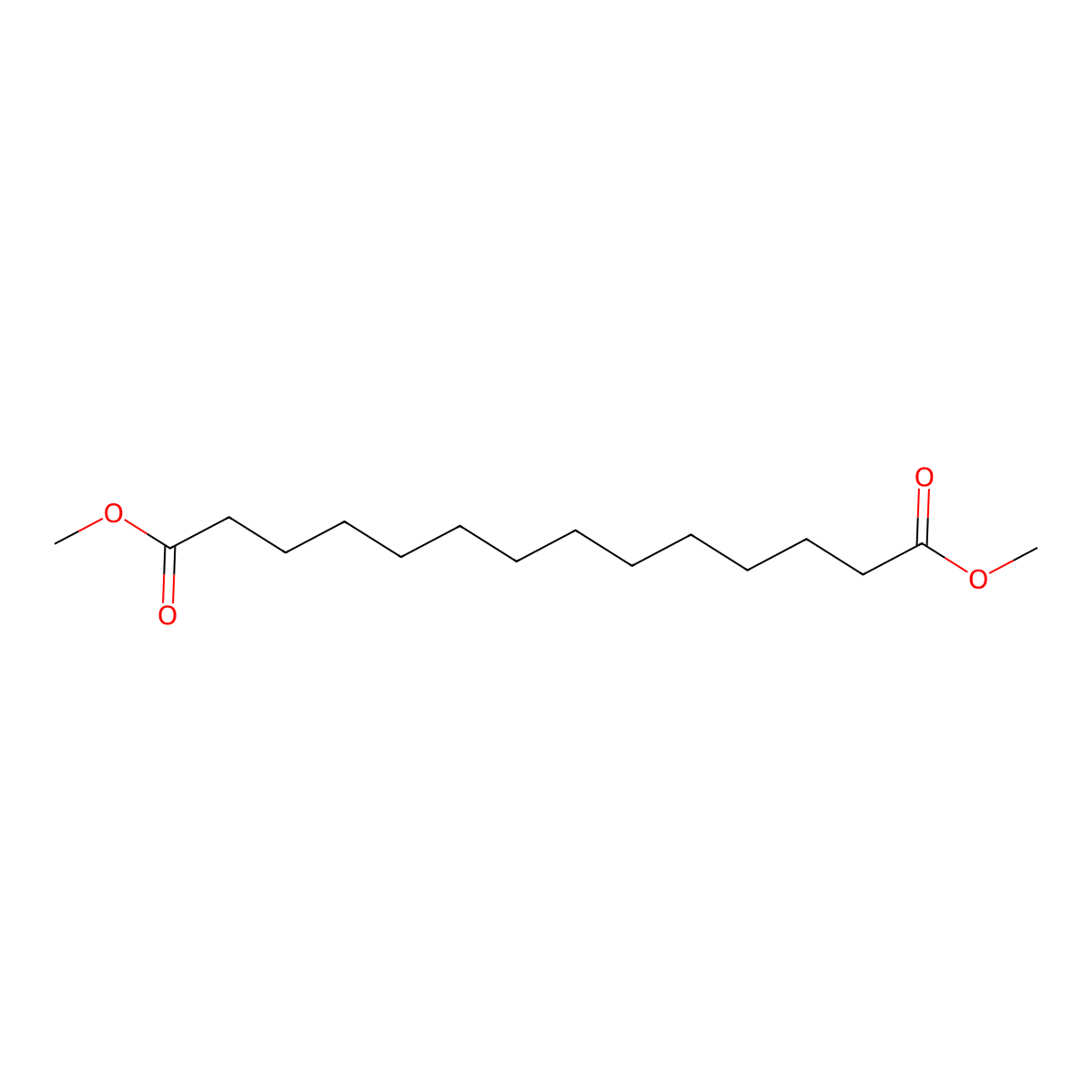 Dimethyl tetradecanedioate molecular structure, CAS 5024-21-5