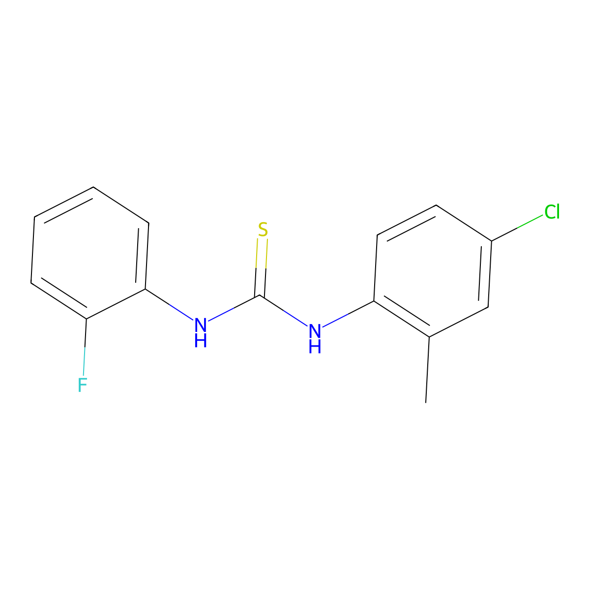 1-(4-Chloro-2-methylphenyl)-3-(2-fluorophenyl)thiourea molecular structure, CAS 502443-84-7