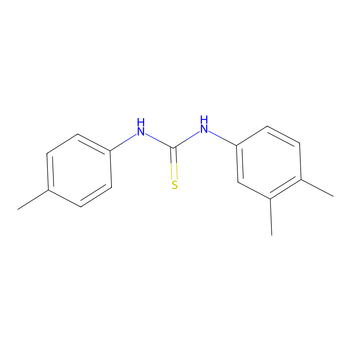 1-(3,4-Dimethylphenyl)-3-(4-methylphenyl)thiourea molecular structure, CAS 502450-16-0