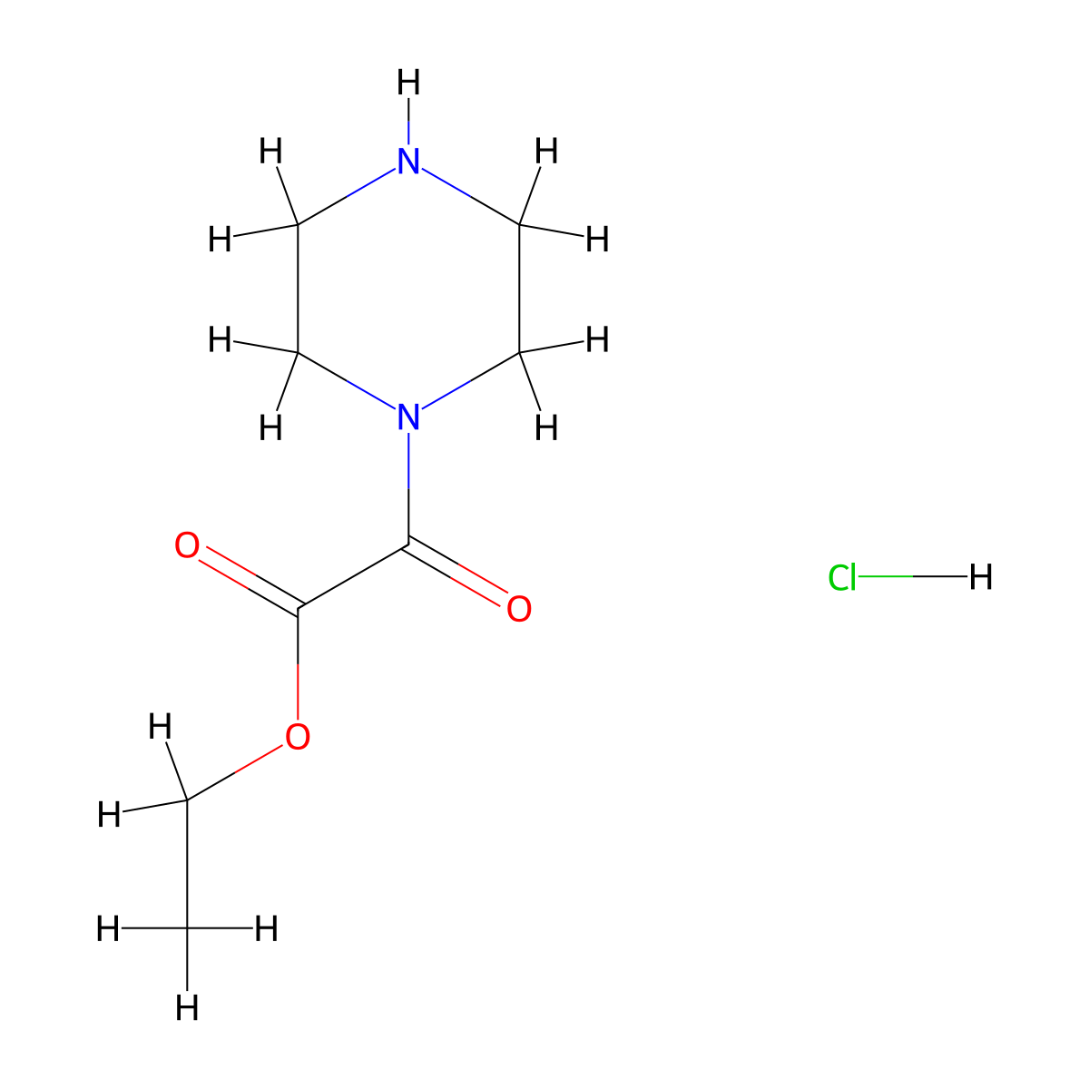 Ethyl 2-oxo-2-(piperazin-1-yl)acetate hydrochloride molecular structure, CAS 502457-51-4
