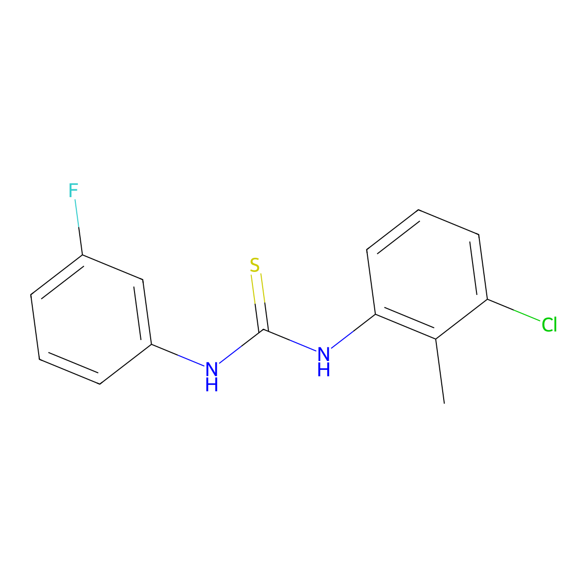 1-(3-Chloro-2-methylphenyl)-3-(3-fluorophenyl)thiourea molecular structure, CAS 502464-79-1
