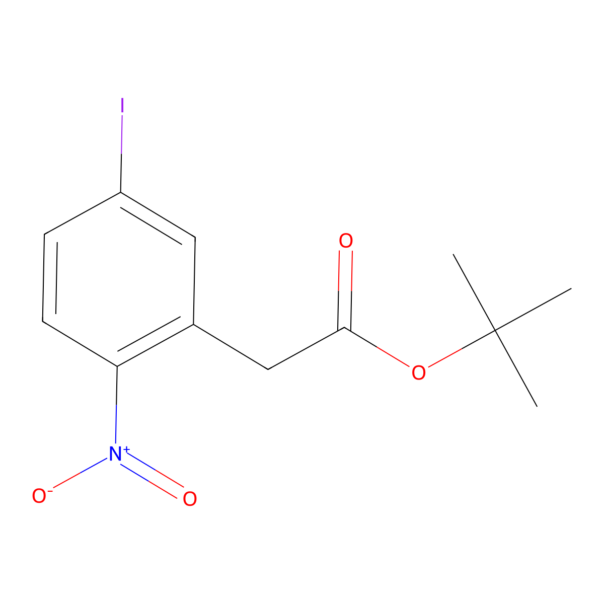 Tert-butyl 2-(5-iodo-2-nitrophenyl)acetate molecular structure, CAS 502481-69-8